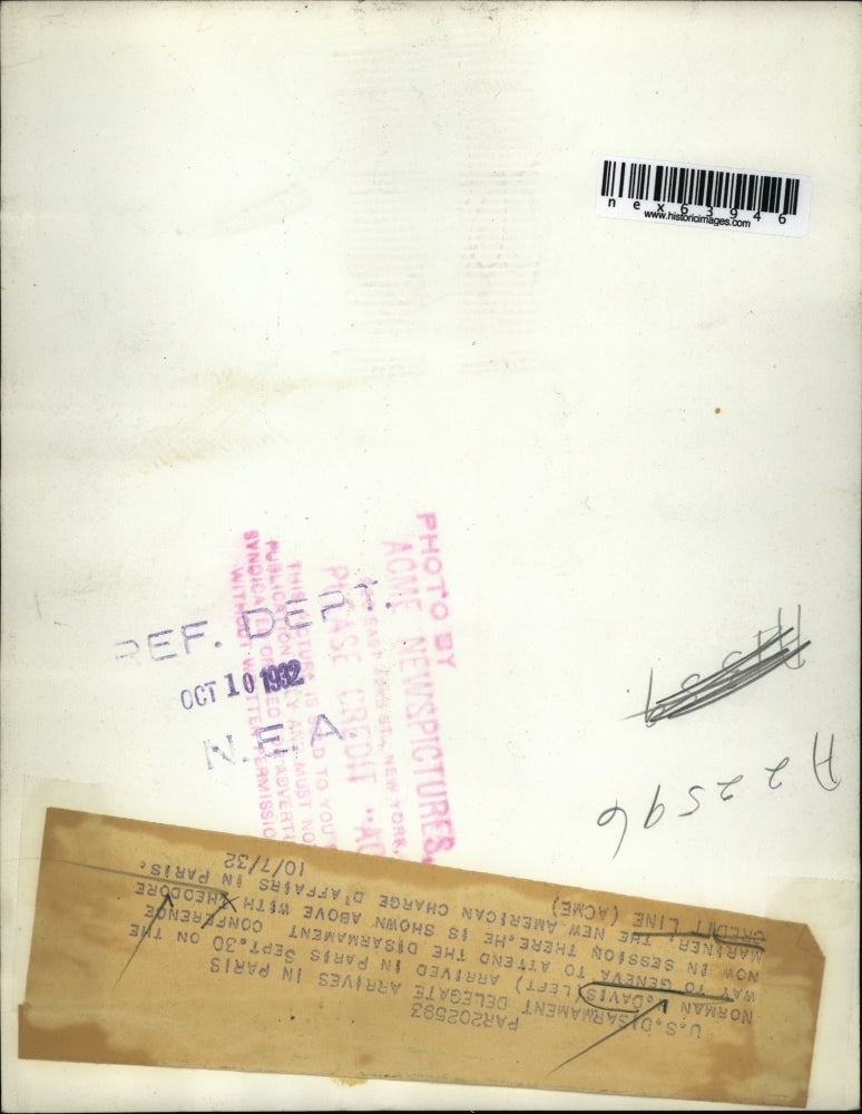 1932 Press Photo Norman Davis w/ Theodore Mariner