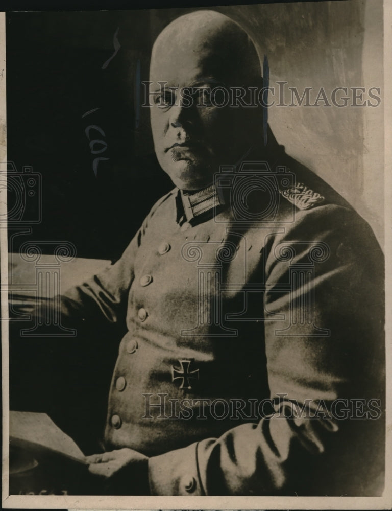 1918 Press Photo Col Thompsen head of Prussian air service in Germany