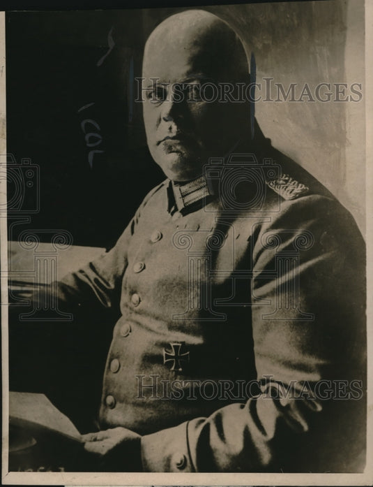 1918 Press Photo Col Thompsen head of Prussian air service in Germany