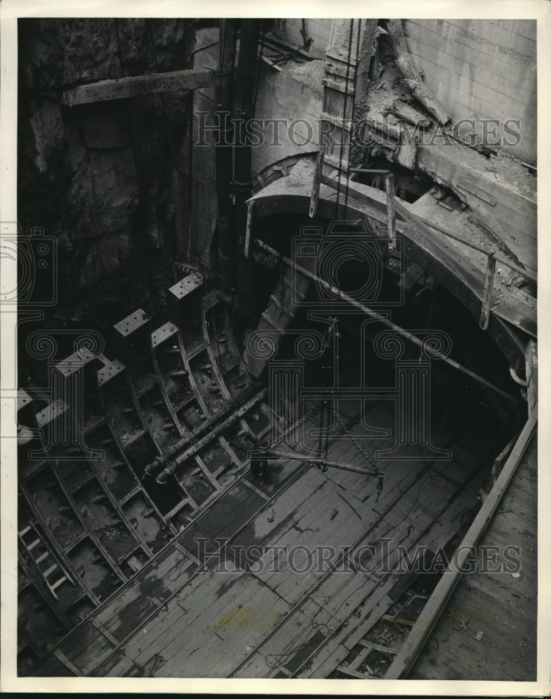 1935 Press Photo Construction of Midtown NY Hudson river tunnel