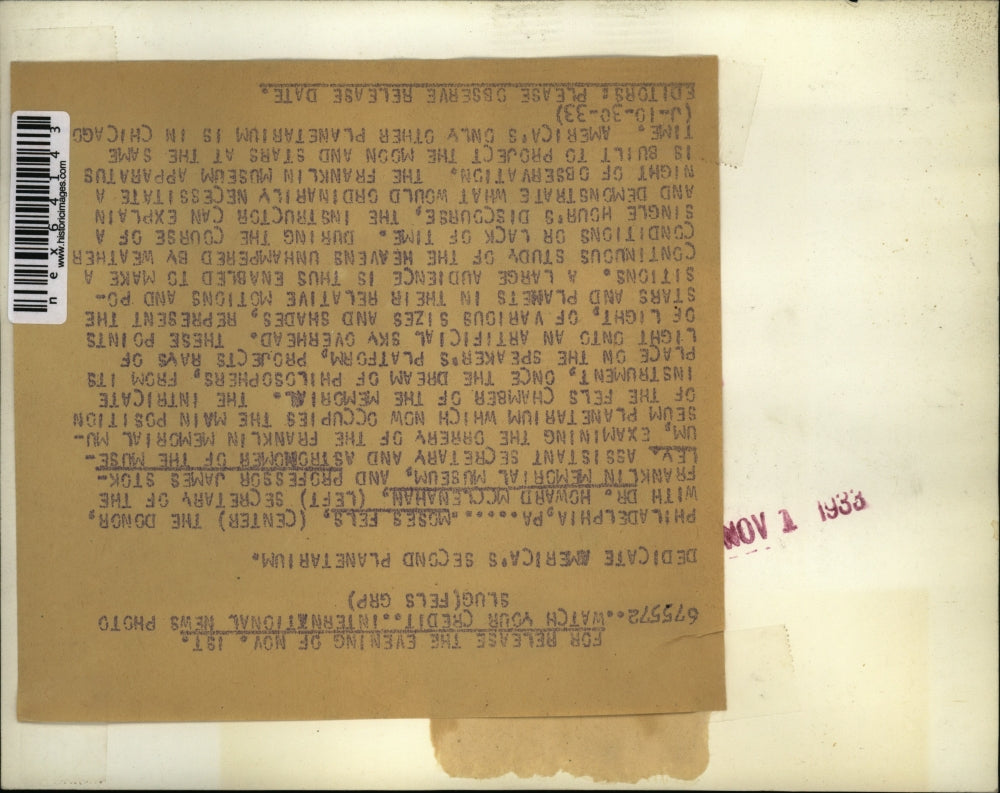 1933 Press Photo Philadelphia Pa Moses Fels, Dr H McClenahan, Prof J Stockley