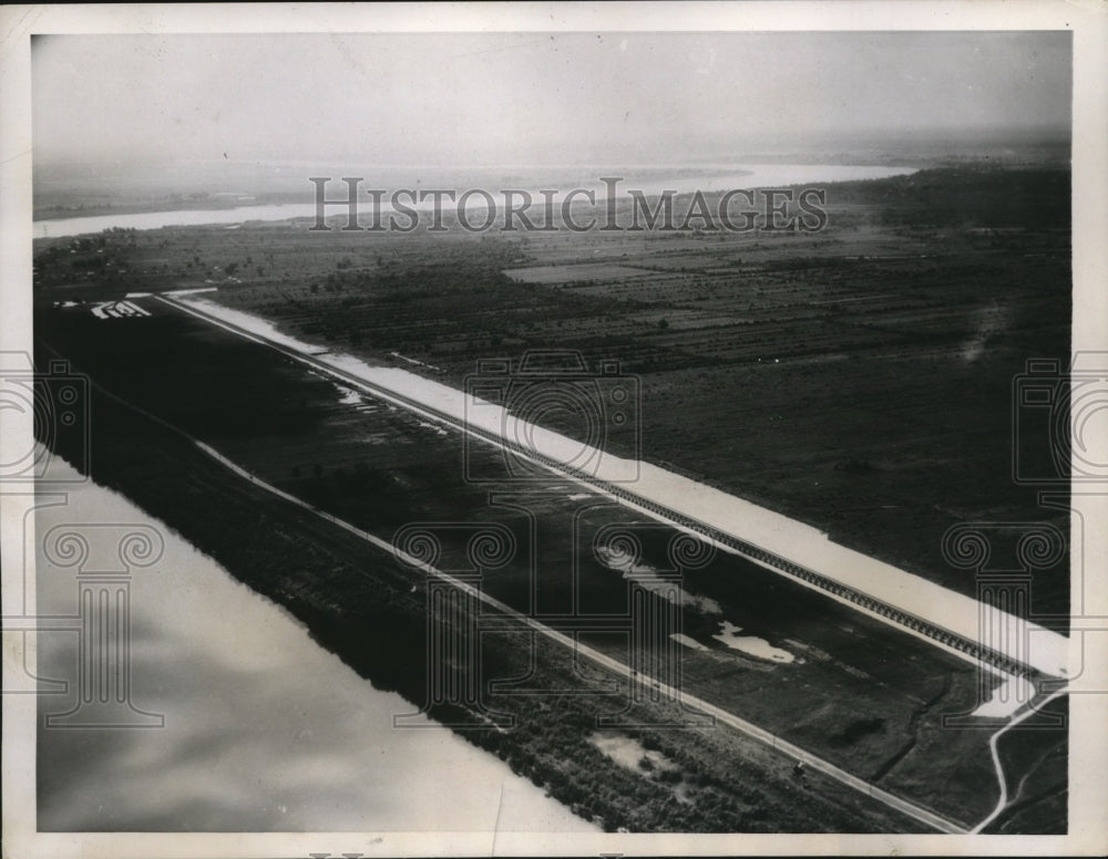 1937 Press Photo Airview of the Bonnet Carre Spillway