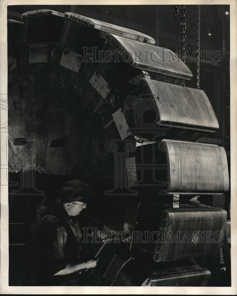 1940 Press Photo Waterwheel Generator Rotor, Westinghouse Electric Company