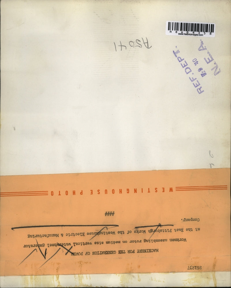 1940 Press Photo Waterwheel Generator Rotor, Westinghouse Electric Company