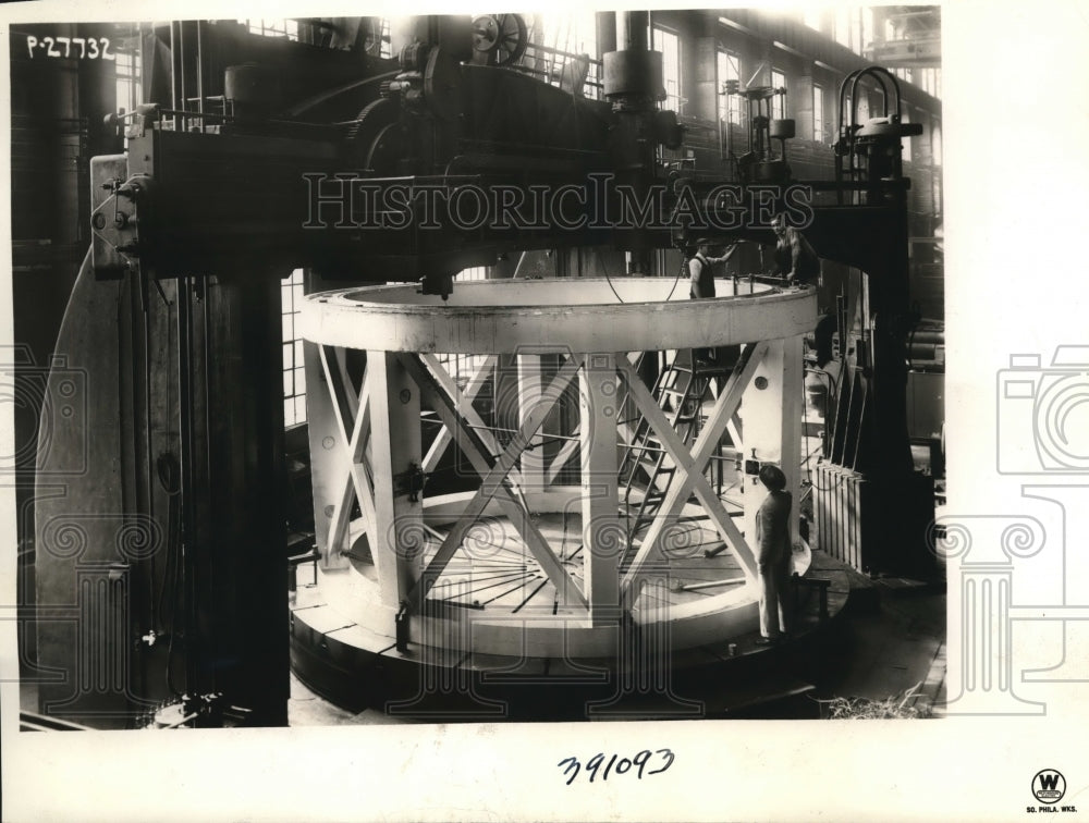 1937 Press Photo 200-Inch Telescope Assembly at Westinghouse Electric Company
