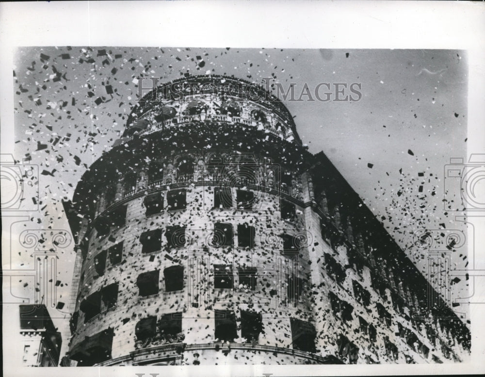 1946 Press Photo Buenos Aires Argentina election eve celebrations at Bank of Bos