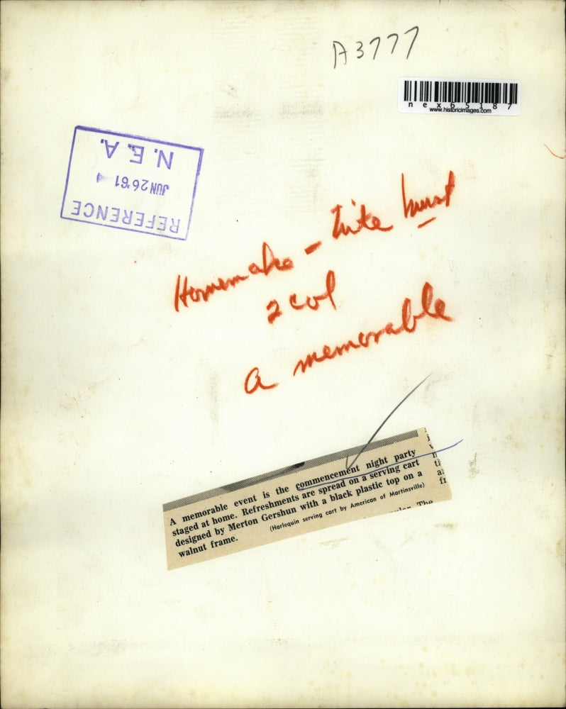 1961 Press Photo Home serving cart for refreshments by Merton Gershun