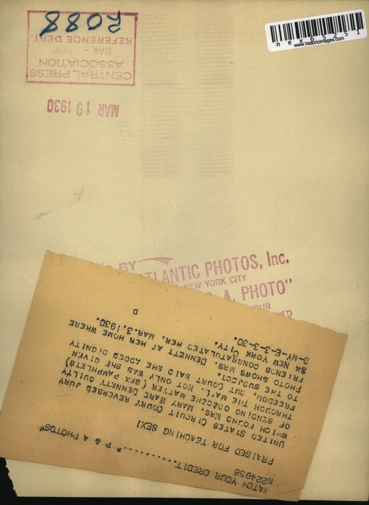 1930 Press Photo US Circuit Court Mary Ware Dennett reversed decision