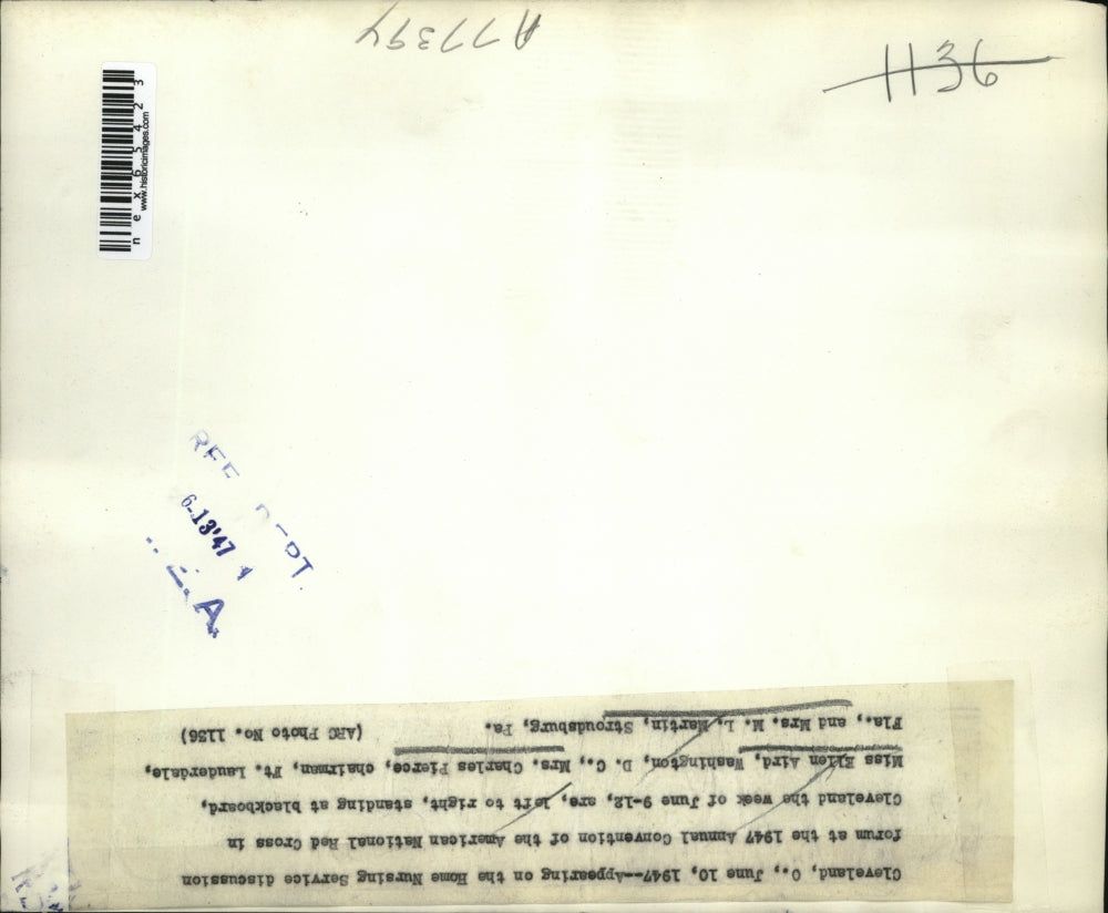 1947 Press Photo Cleveland Ohio Ellen Aird, Mrs Charles Pierce Red Cross Conv