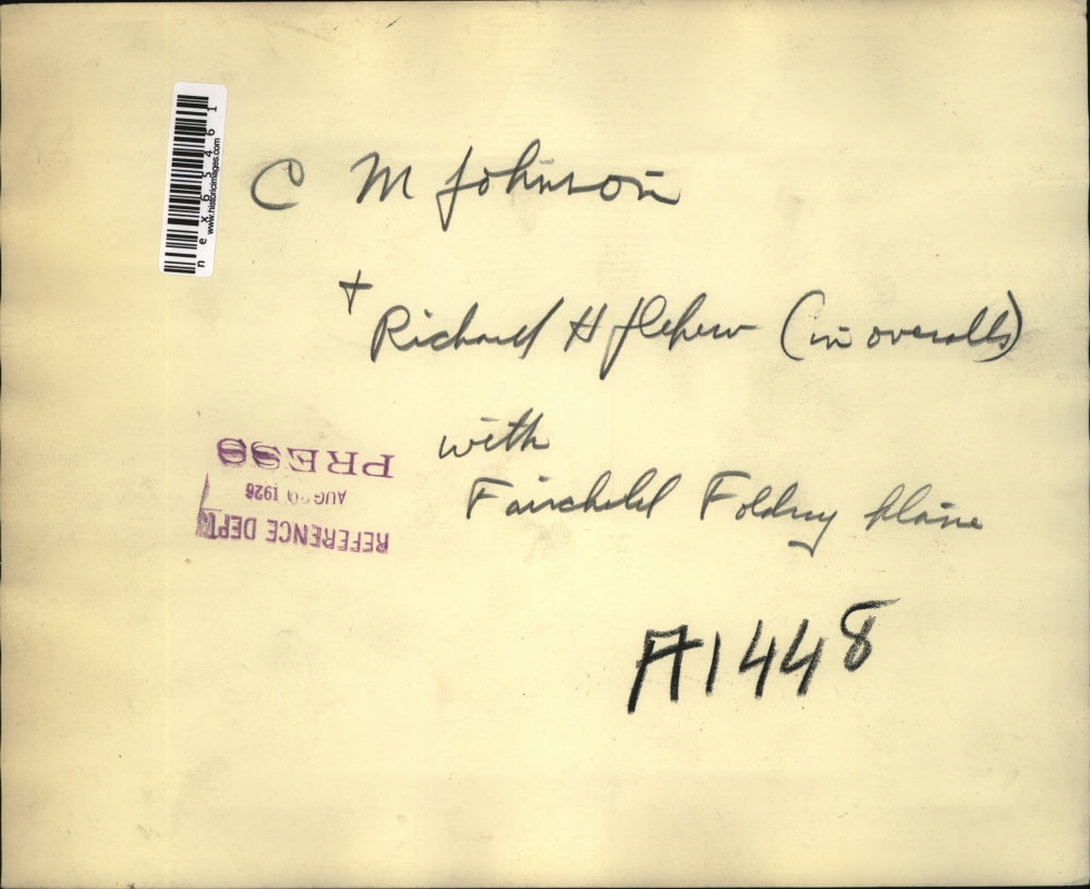 1926 Press Photo C.M. Johnson & Richard Flehew Fainchild Foldry Blaine