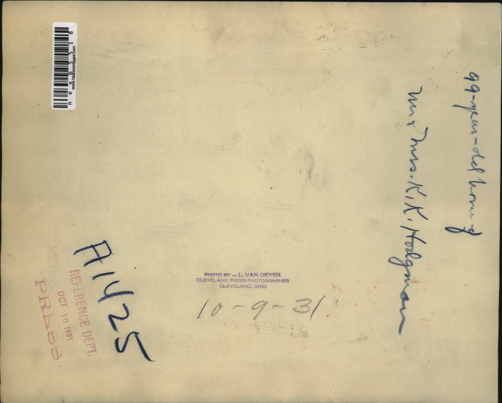 1931 Press Photo 99 year old home of Mr & Mrs KK Hodgman