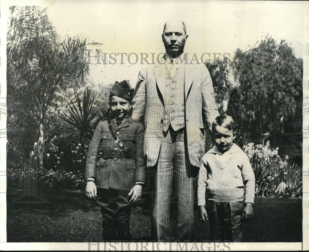 1929 Press Photo Henry S Thompson & son Jackie &Henry Jr kids kidnapped