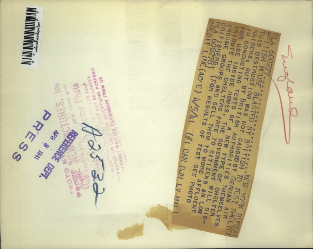 1941 Press Photo British House Explosion During Shelter Test