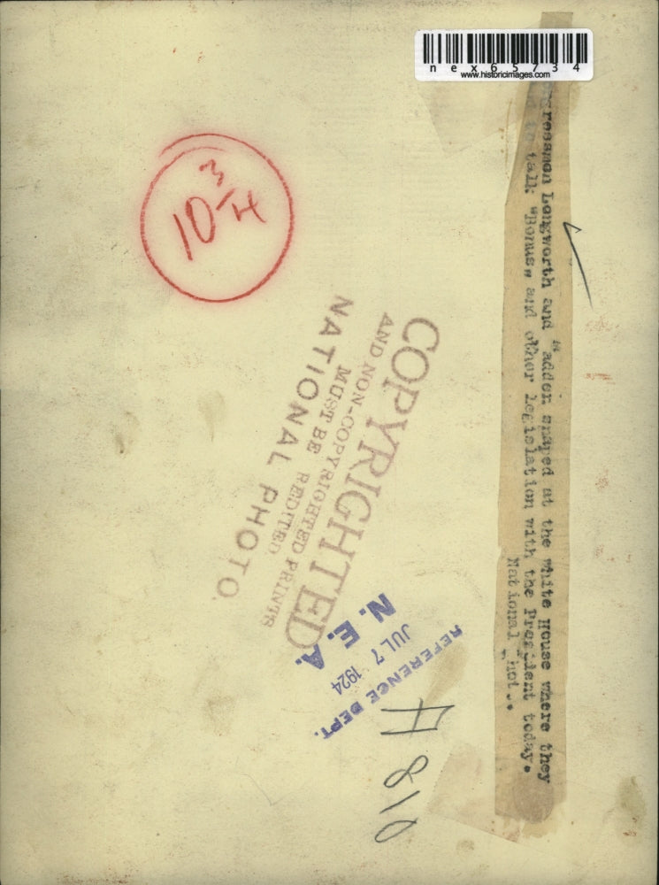 1924 Press Photo Congressmen Martin B. Madden, Nicholas Longworth