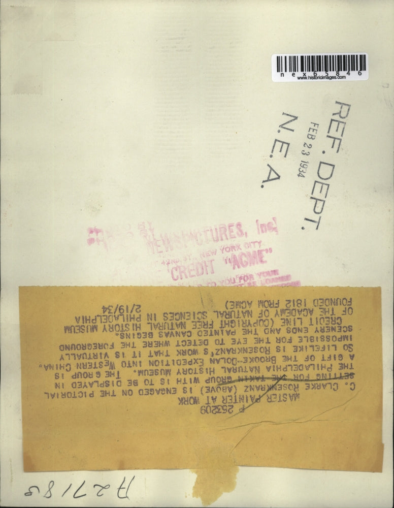 1934 Press Photo Master Painter, C.Clarke Rosenkranz, at work