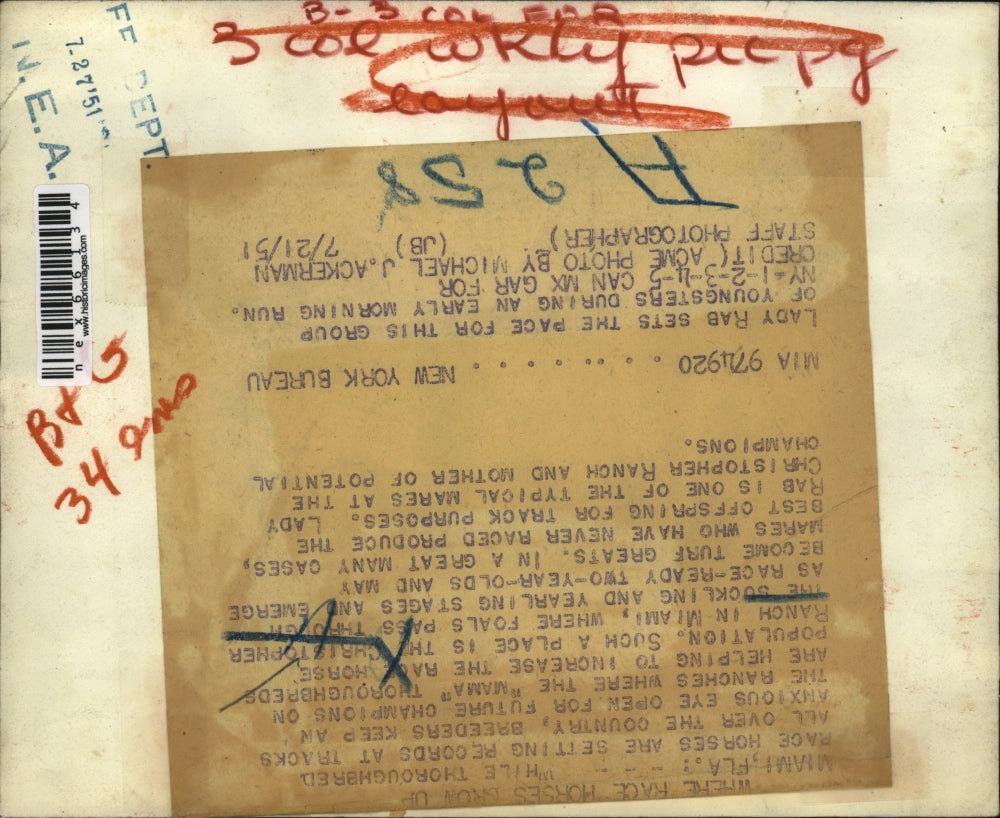 1951 Press Photo Miami Florida, Christopher Ranch horse racing