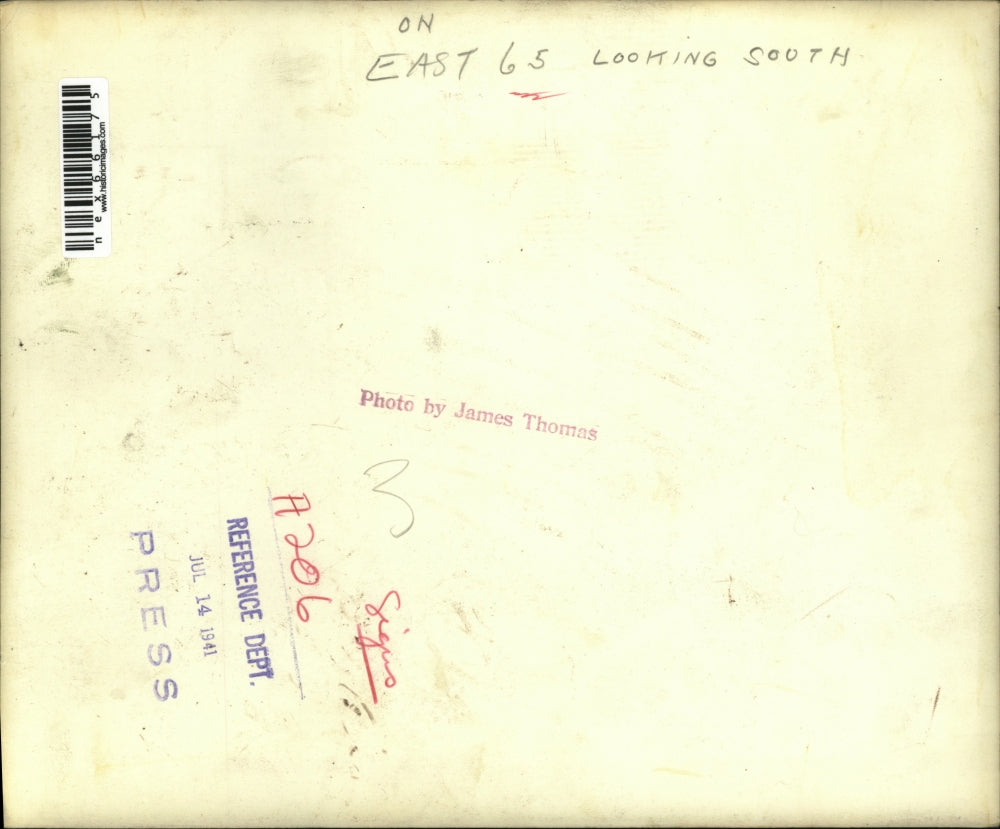 1941 Press Photo East 65 Looking South With Automobiles