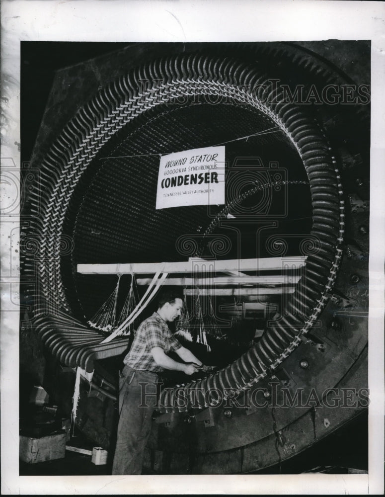 Load image into Gallery viewer, 1948 Press Photo Westinghouse 60 million volt amp synchronous condenser
