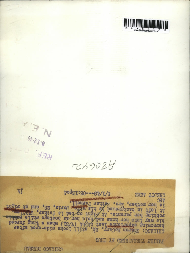 1949 Press Photo Sharon McCary 2-1/2 held hostage, family robbed