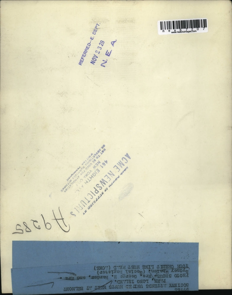 1928 Press Photo United Hunt meet, Belmont Park, Mrs G. Harder & Mrs s. Whalen