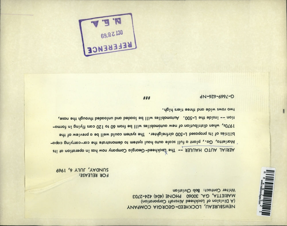 1969 Press Photo The Lockheed-Georgia Company in operation at Marietta, Ga.