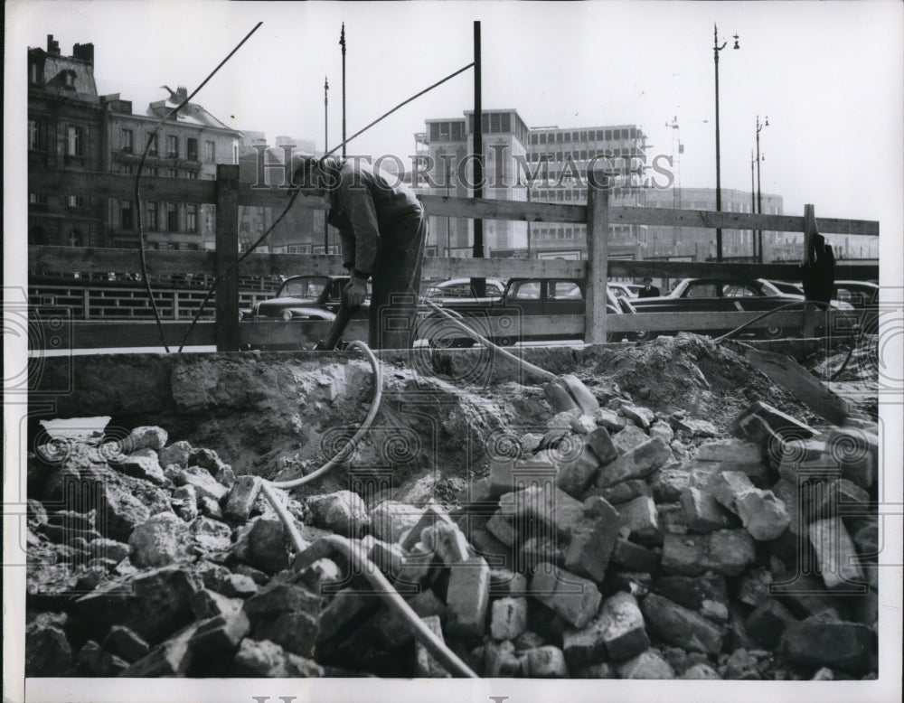 1953 Press Photo Brussels, New Sabena Air Terminal & underground railway