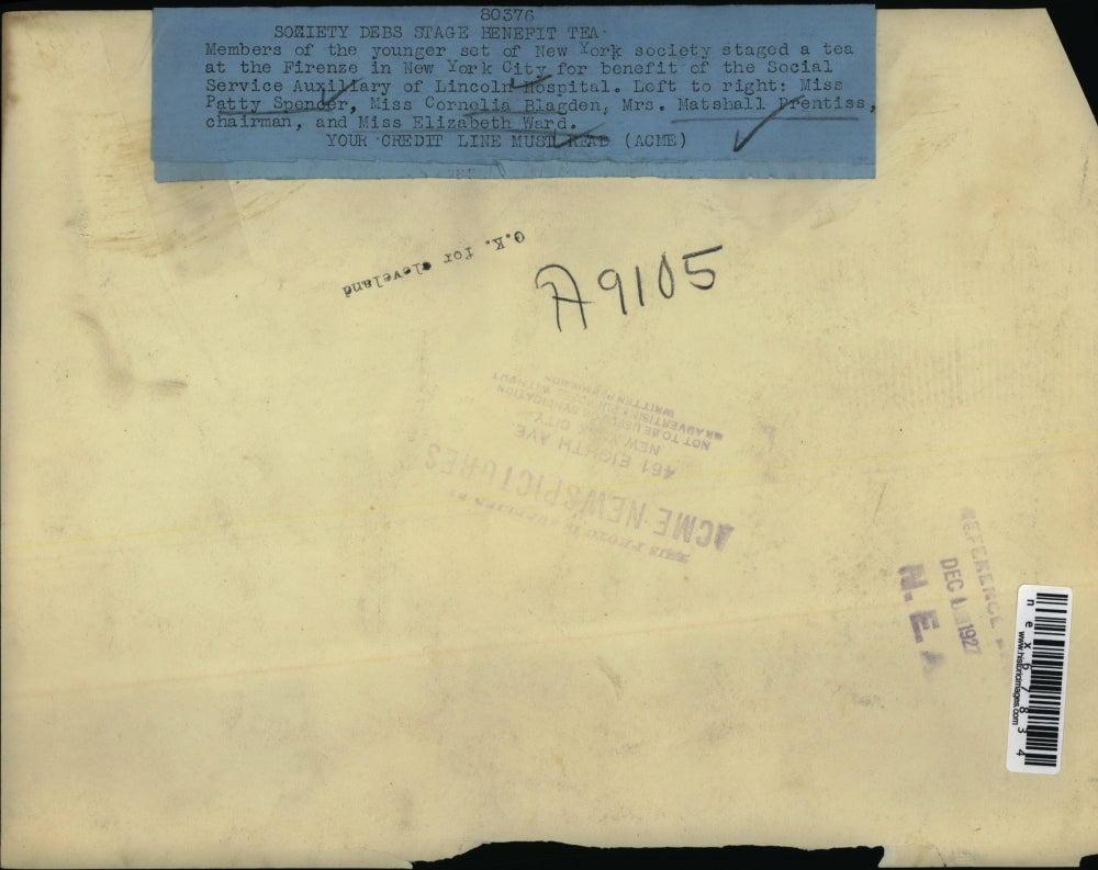 1927 Press Photo Members of the younger set of New York Society