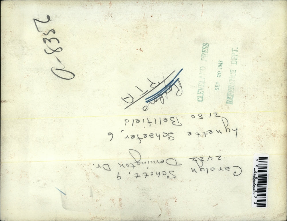 1947 Press Photo Carolyn Schott 9 & Lynette Schafer 6 of Cleveland Ohio