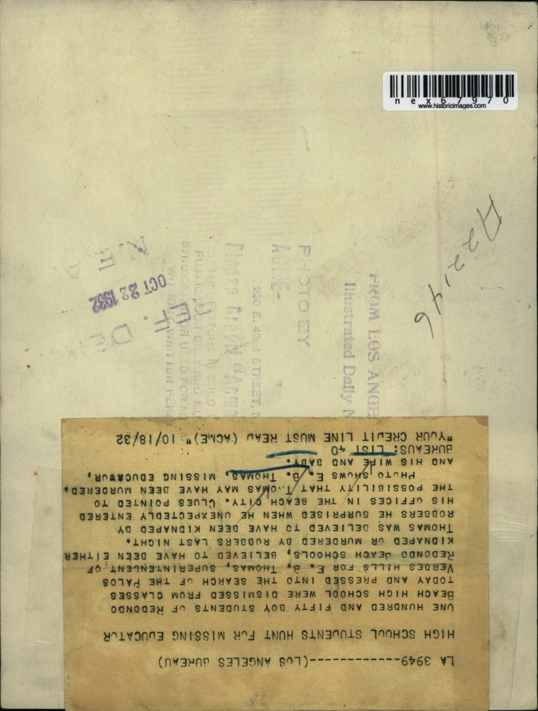 1932 Press Photo Educator EB Thomas & wife & baby Redondo Beach Calif