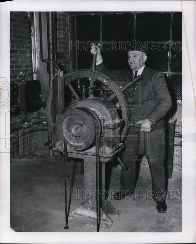 Load image into Gallery viewer, 1954 Press Photo Bronislaw Klimczyk at a blast furnace at American Steel
