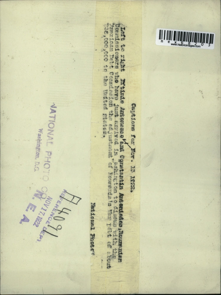 1922 Press Photo Iftimie Antonesco And Constantin Antoniades