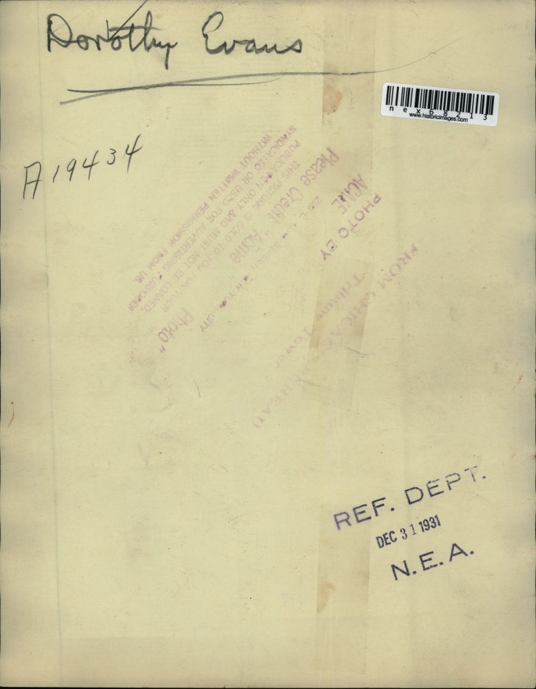 1931 Press Photo Dorothy Evans - nex68213
