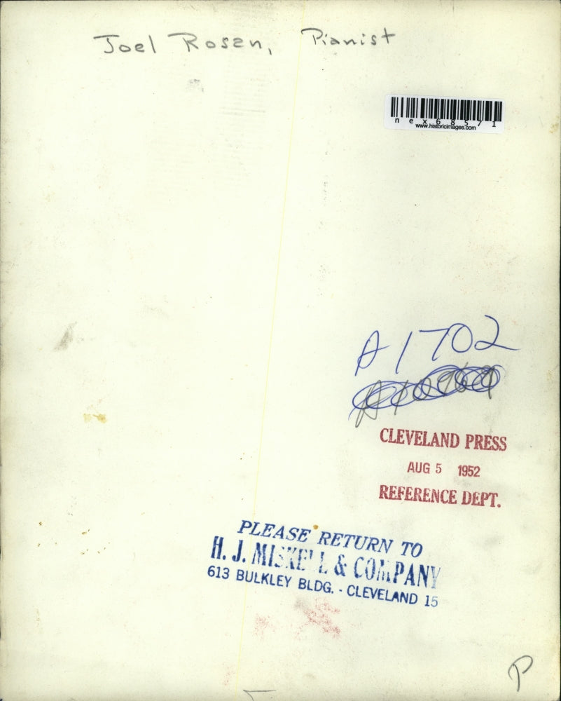 1952 Press Photo Joel Rosen Pianist - nex68571