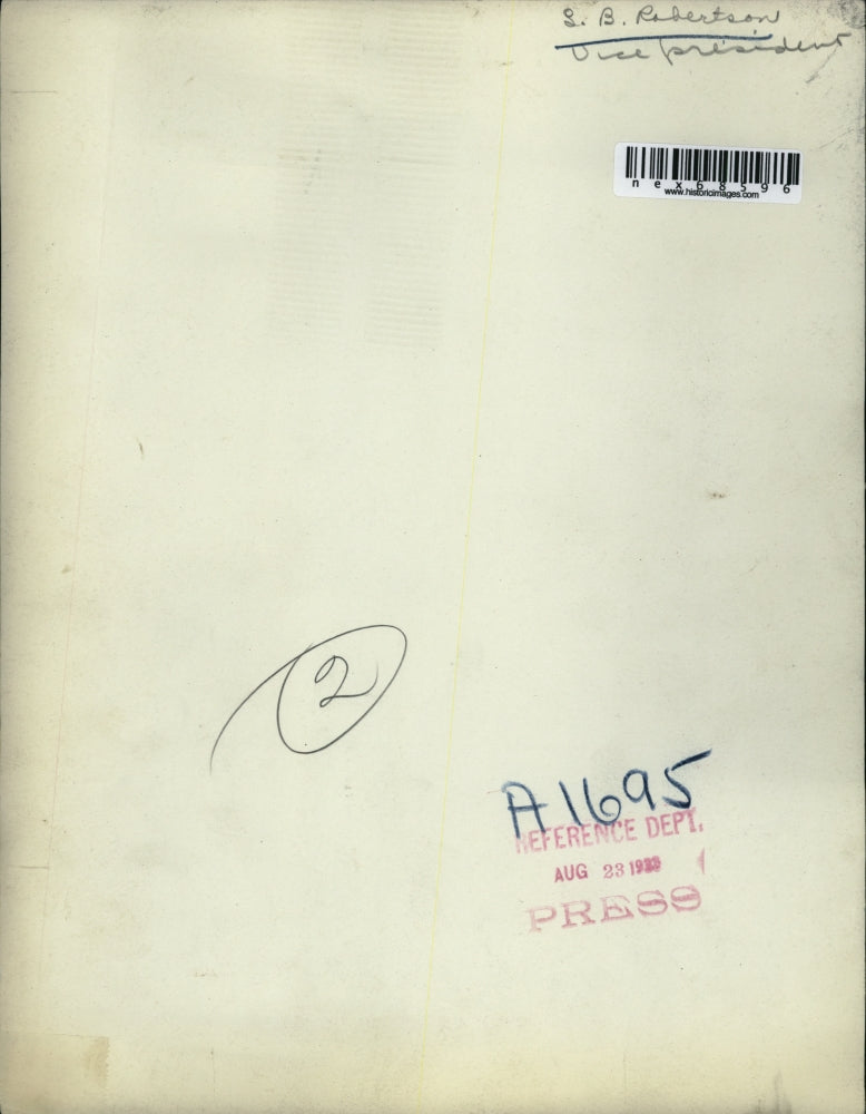 1932 Press Photo SB Robertson Vice President