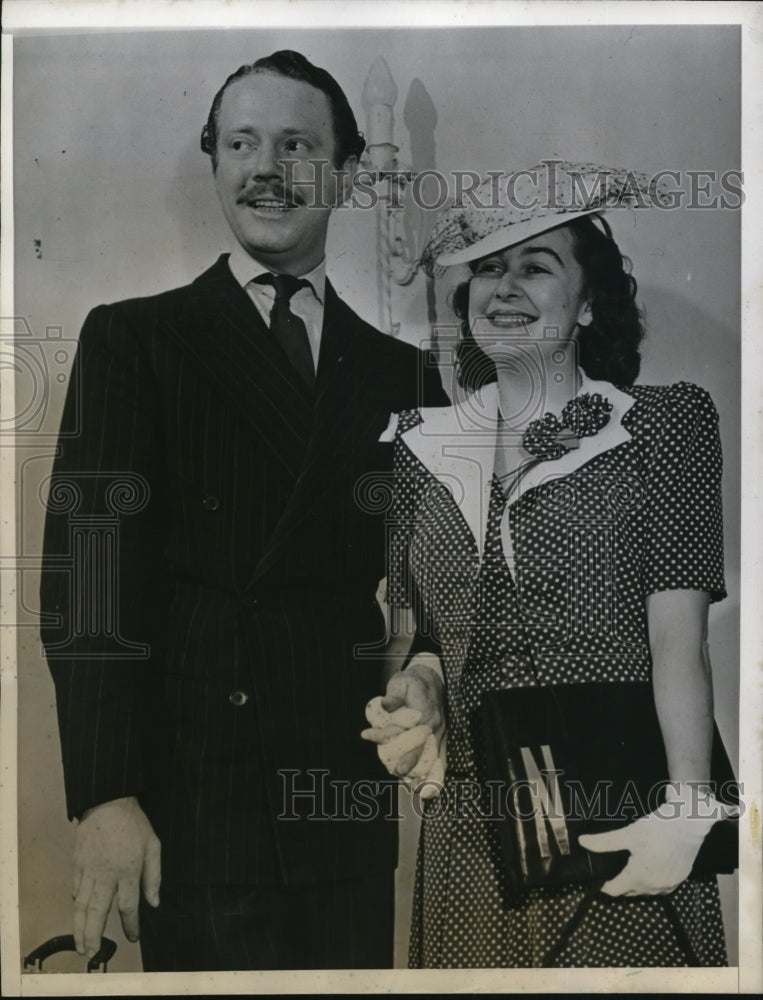 1940 Press Photo LA Calif Mr & Mrs Reginald Russell nee Nancy Heinz