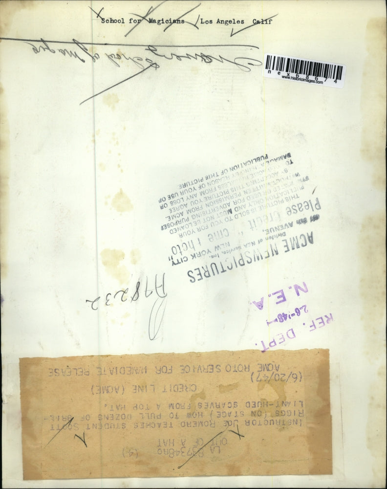 1947 Press Photo Instructor Joe Romero & student Scott Riggs on stage