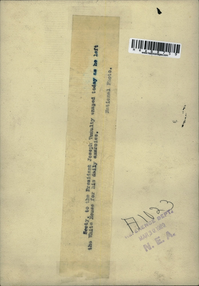 1920 Press Photo Secy to Presideny Joseph Tumulty at the White House