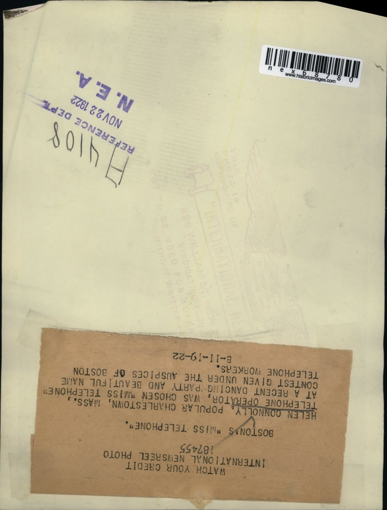 1922 Press Photo Helen Connolly, popular Charlestown, Mass. Telephone operator.