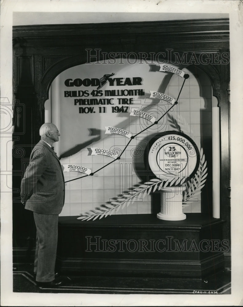 1947 Press Photo AB Al Cunnington Goodyear Tire & Rubber Co at Akron Ohio