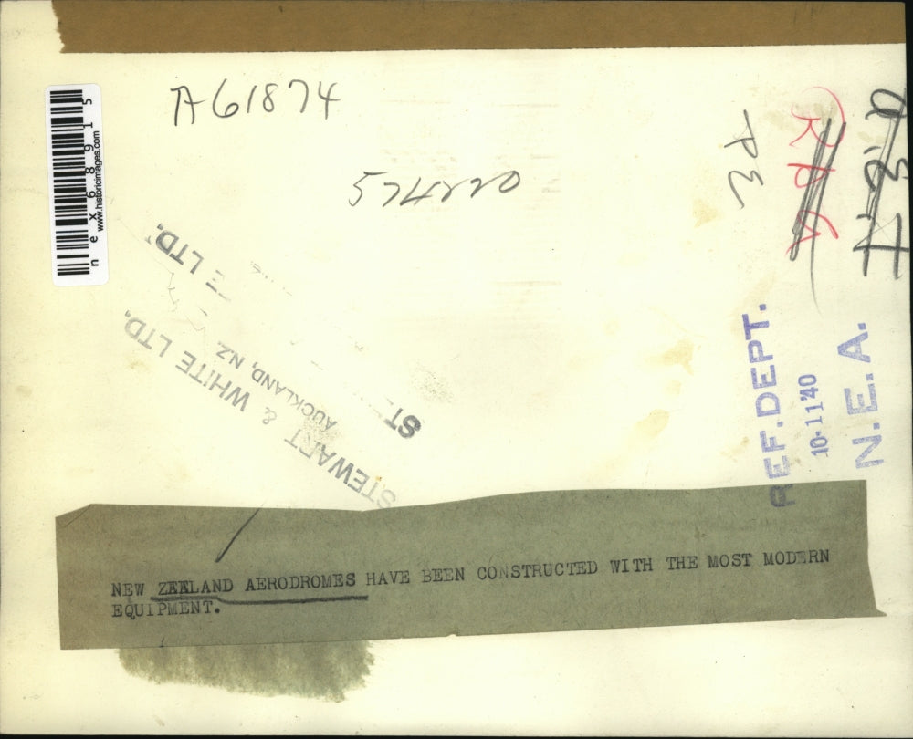 1940 Press Photo New Zealand aerodrome construction