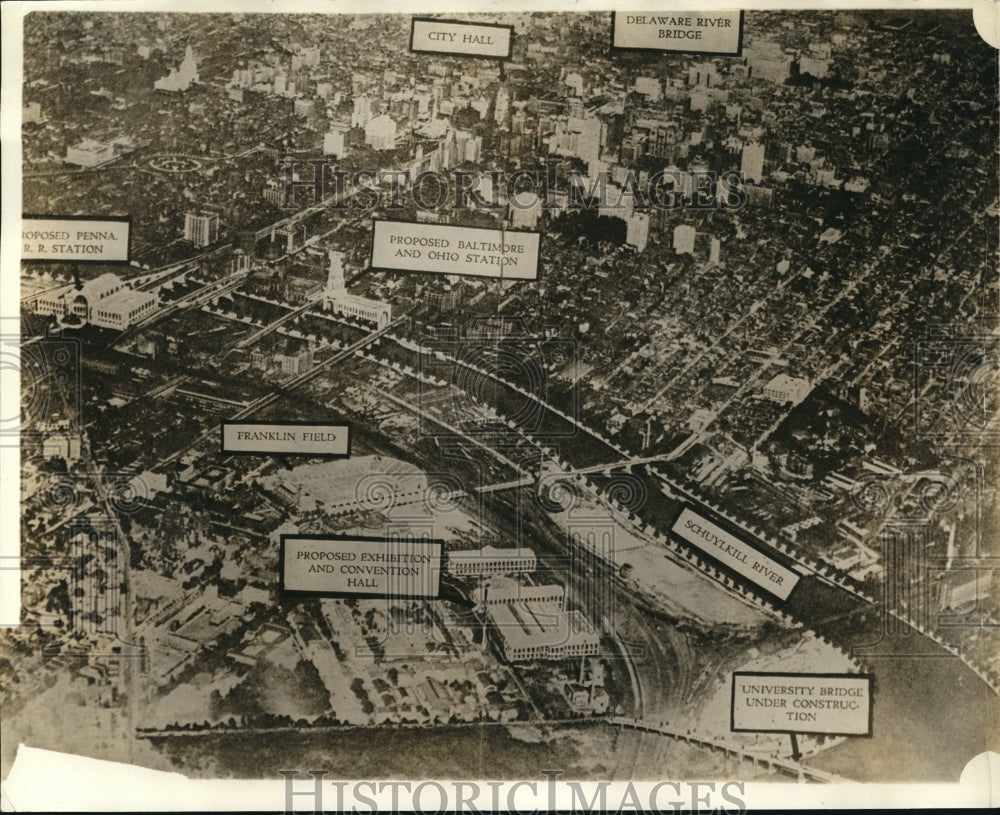 1936 Press Photo Philadelphia Pa seen from the air