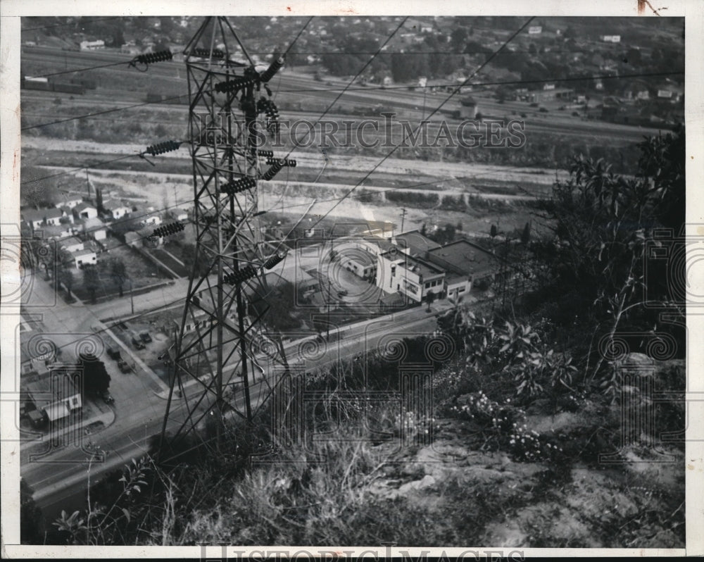 1937 Press Photo LA Calif area doomed by mt sliding froman earthquake