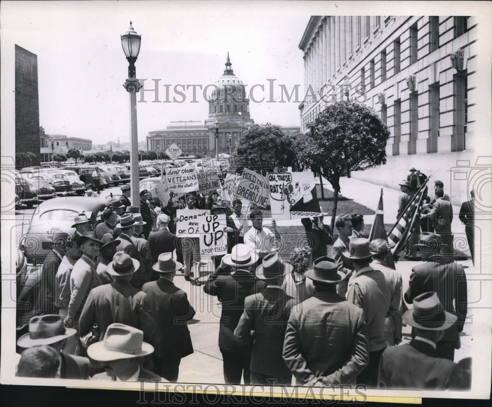 1946 Press Photo San Francisco AFL CIO pickets vs OPA