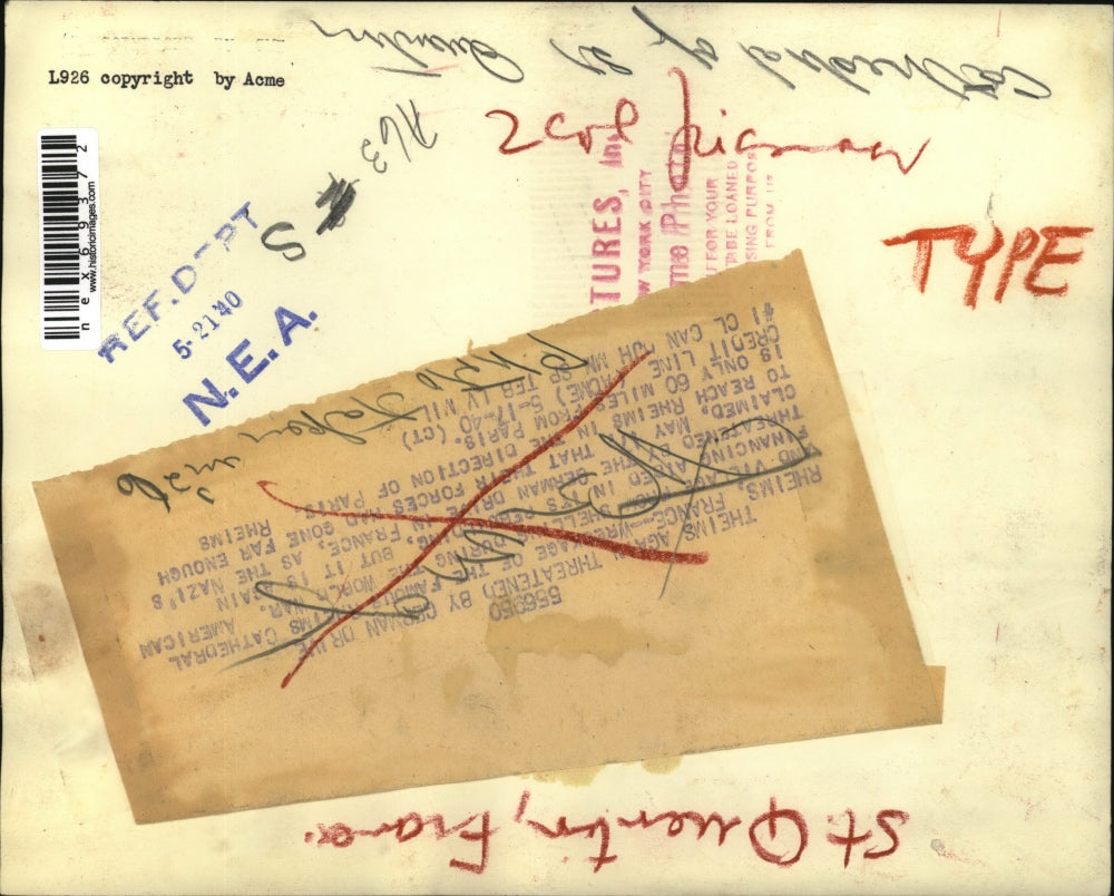 1940 Press Photo Cathedral Of St. Quentin, Rheims France Copy 1926 - nex69372