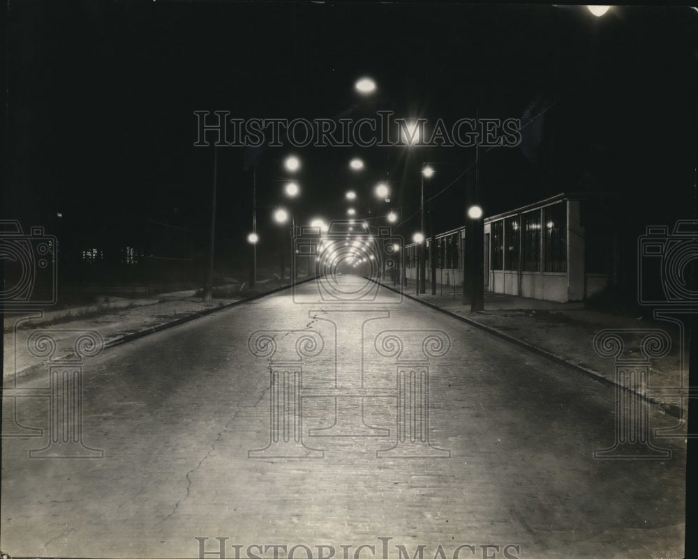 1928 Press Photo New street lighting installes in Cleveland Ohio