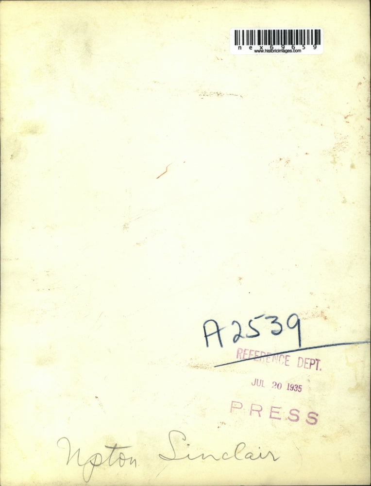 1935 Press Photo Writer Upton Sinclair