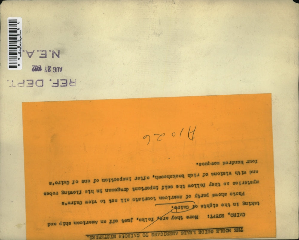 1932 Press Photo Party of American tourists in Cairo, Egypt