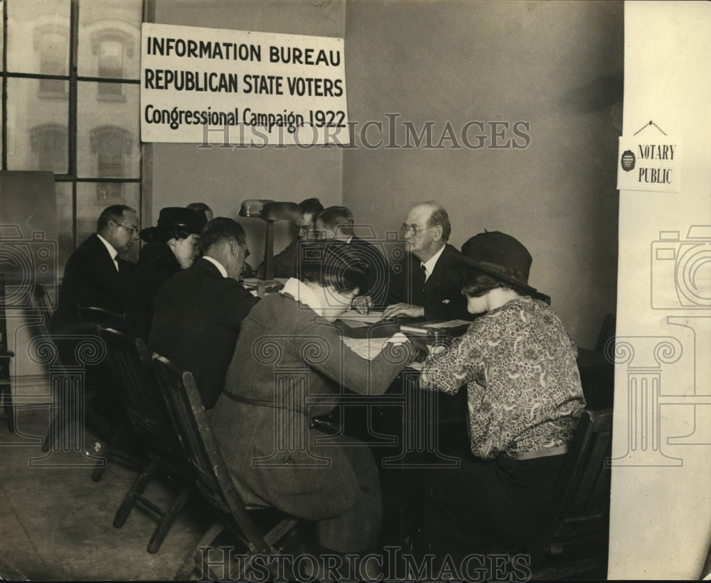 1922 Press Photo Wash DC Republican Voters campaign