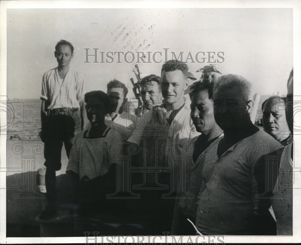 1941 Press Photo San francisco crew of Steel Seafarer ship sunk in Red Sea
