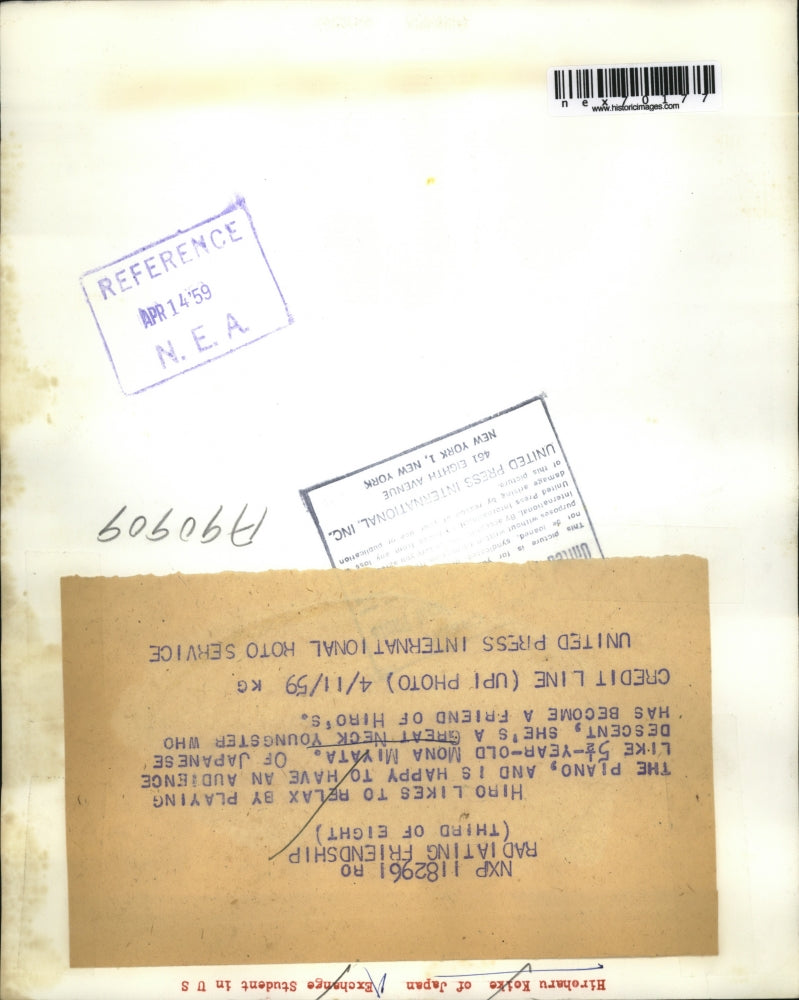 1959 Press Photo Mona Miyata age 5 & Hiro playing piano